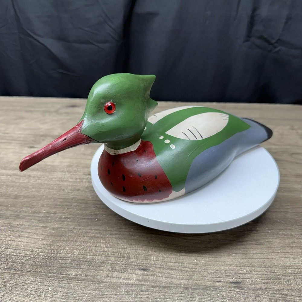 Duxbury Decoys Red Breasted Merganser Duck Decoy J.P. Selmants Hand Carved 1995